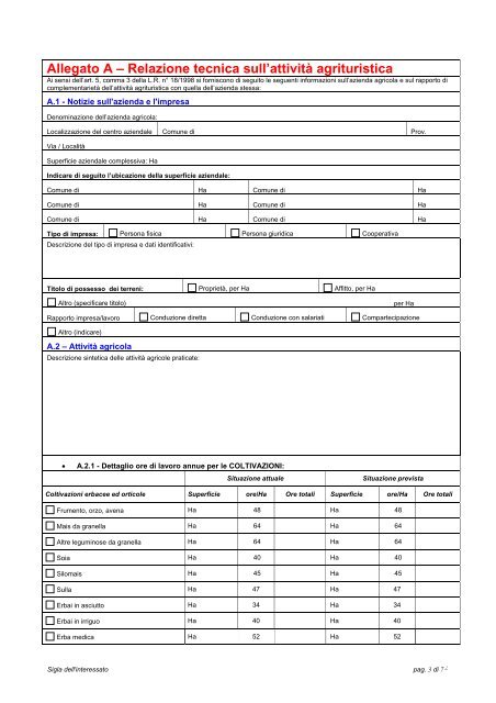 Spazio per la vidimazione da parte del SUAP - Sardegna SUAP