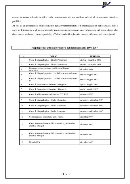 Rapporto Nucleo di Valutazione 2006-2007 - UniversitÃ  degli Studi ...