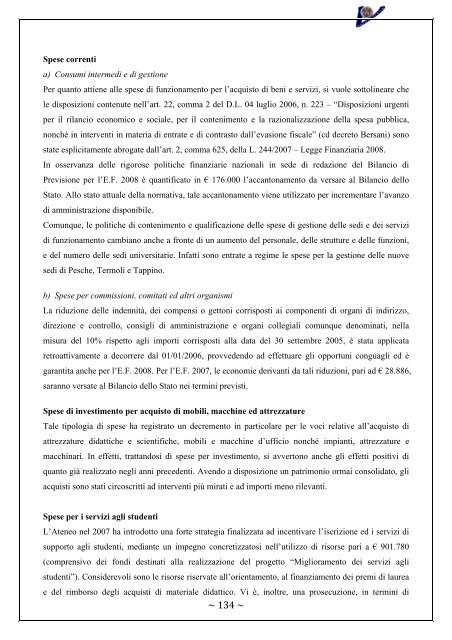 Rapporto Nucleo di Valutazione 2006-2007 - UniversitÃ  degli Studi ...