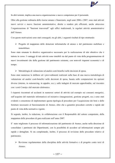 Rapporto Nucleo di Valutazione 2006-2007 - UniversitÃ  degli Studi ...