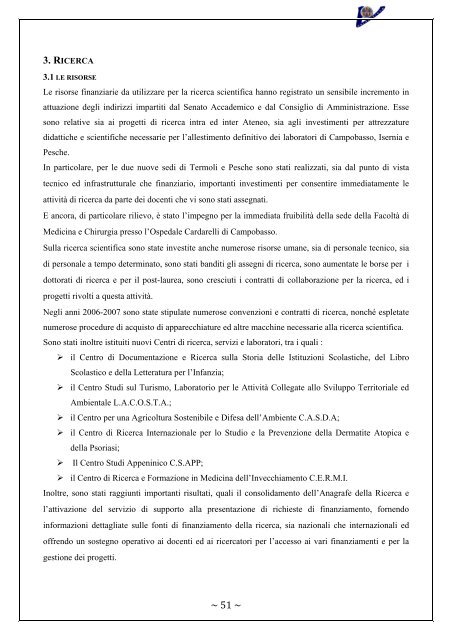 Rapporto Nucleo di Valutazione 2006-2007 - UniversitÃ  degli Studi ...