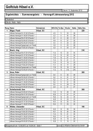 Summenergebnis - Herrengolf Jahreswertung 2012
