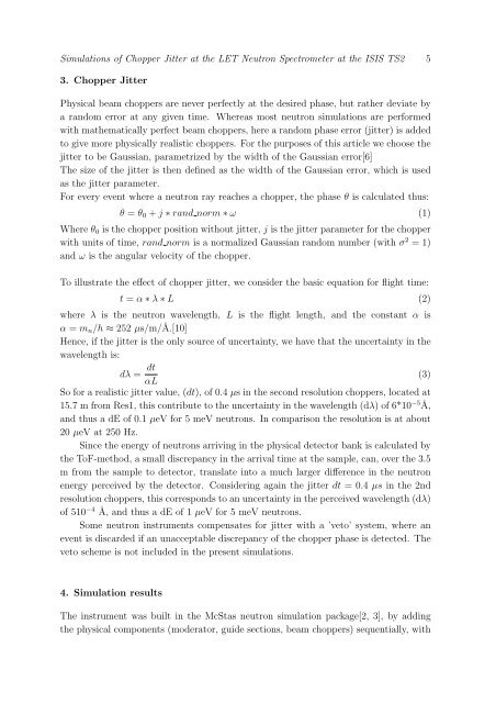 Simulations of Chopper Jitter at the LET Neutron Spectrometer at the ...