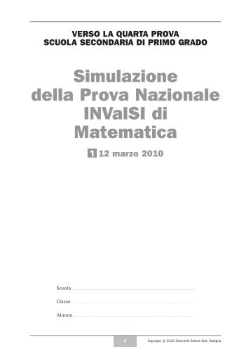 Simulazione della Prova nazionale inValSi di matematica