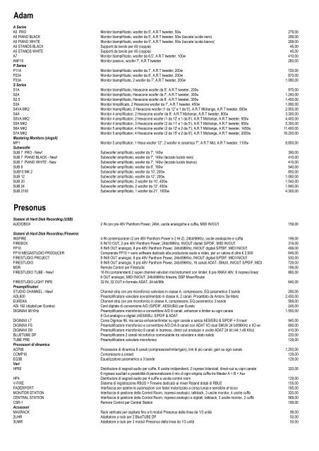 Listino al pubblico - Midi Music Srl