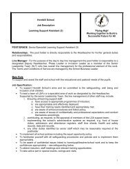 Job Description - Learning Support Assistant 3 - Hornbill School