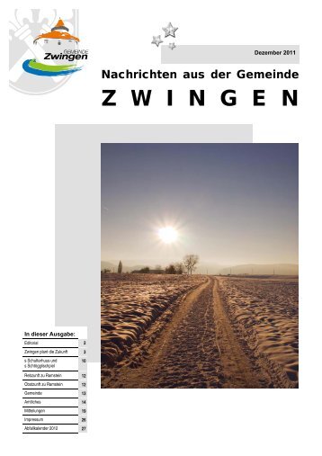Ausgabe Dezember 2011 (pdf) - Gemeinde Zwingen