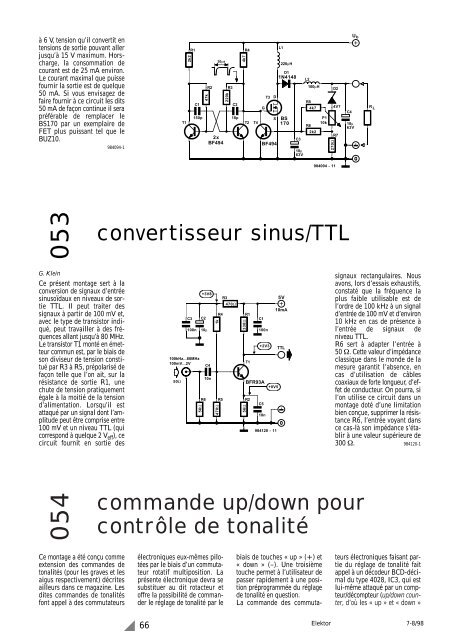 convertisseur sinus/TTL commande up/down pour contrÃ´le de tonalitÃ©