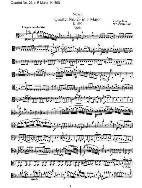 Quartet No. 23 in F Major, K. 590