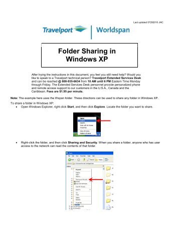 Folder Sharing in Windows XP - Global Learning Center