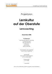 Lernkultur auf der Oberstufe - Lerncoaching - Schule Waldstatt