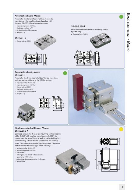 Reference system for Wire EDM machining. The standard range.