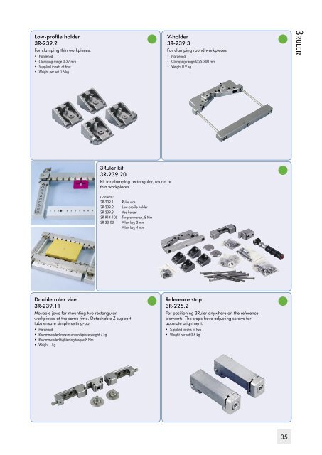 Reference system for Wire EDM machining. The standard range.