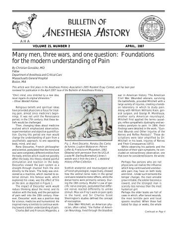 April 2007 - Anesthesia History Association