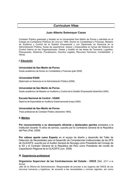 Curriculum Vitae - OSCE