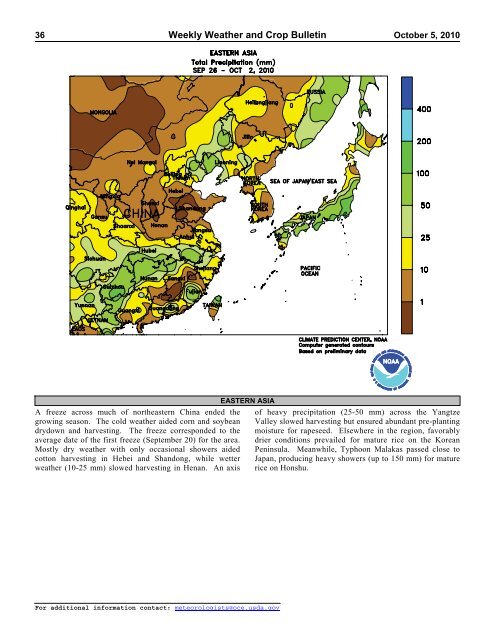 weekly weather and crop bulletin - The World AgroMeteorological ...