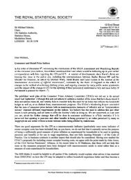 Letter from Jill Leyland, Royal Statistical Society regarding Retail ...