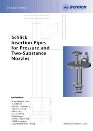 Schlick Insertion Pipes for Pressure and Two-Substance Nozzles