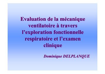 Physiologie respiratoire - EFR- Examen clinique