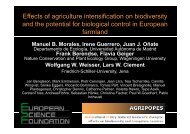 Effects of agriculture intensification on biodiversity and the ... - icaam