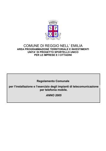 telefonia mobile.pdf - Comune di Reggio Emilia