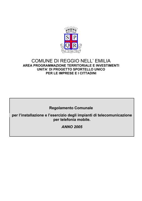 telefonia mobile.pdf - Comune di Reggio Emilia