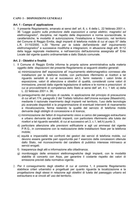 telefonia mobile.pdf - Comune di Reggio Emilia