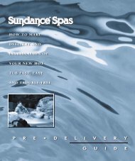 2003 Sundance Pre-Delivery Guide - Sundance Spas