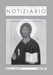 Notiziario - Provincia di Cristo Re dei Frati Minori dell'Emilia Romagna