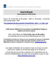 DIGITHÈQUE - Université Libre de Bruxelles