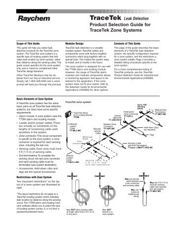 Product Selection Guide for TraceTek Zone Systems - California ...