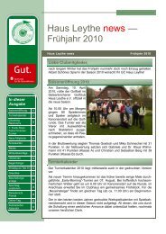 Haus Leythe news — - Gelsenkirchener Golfclub Haus Leythe e.V.