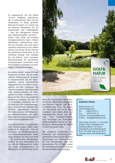 Ausgabe 02/2011 - Golf am Niederrhein