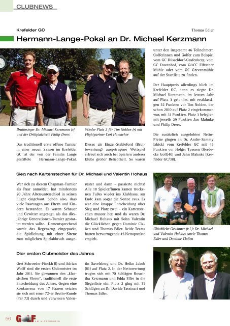Ausgabe 02/2011 - Golf am Niederrhein