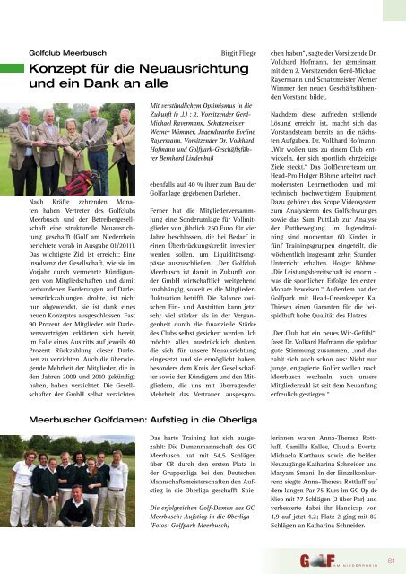 Ausgabe 02/2011 - Golf am Niederrhein