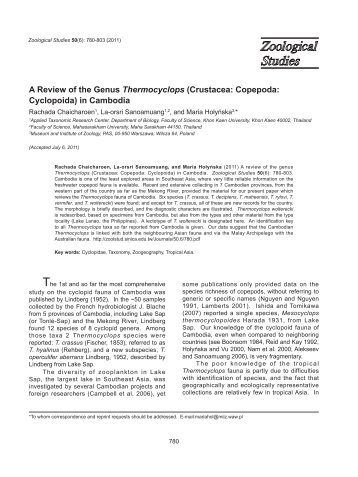 A Review of the Genus Thermocyclops - Zoological Studies