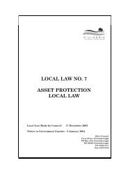 local law no. 7 asset protection local law - Nillumbik Shire Council