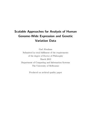 Scalable approaches for analysis of human genome-wide ...