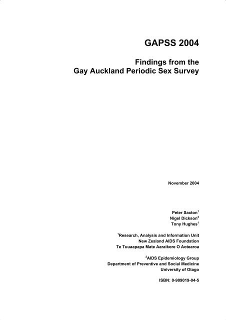GAPSS 2004 - New Zealand Aids Foundation