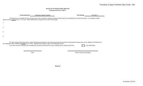 2012 Copy of Budget - Upper Freehold Township