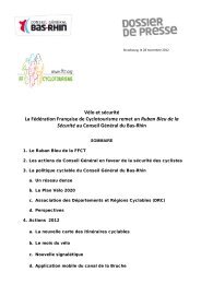 VÃƒÂ©lo et sÃƒÂ©curitÃƒÂ© La FÃƒÂ©dÃƒÂ©ration FranÃƒÂ§aise de Cyclotourisme remet un ...