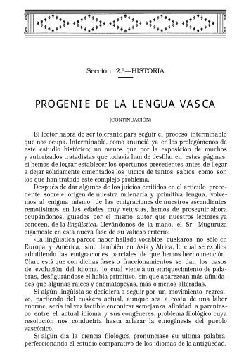 PROGENIE DE LA LENGUA VASCA