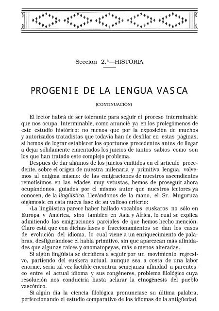 PROGENIE DE LA LENGUA VASCA