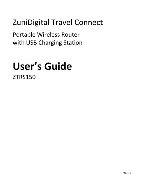 User's Guide - ZuniDigital