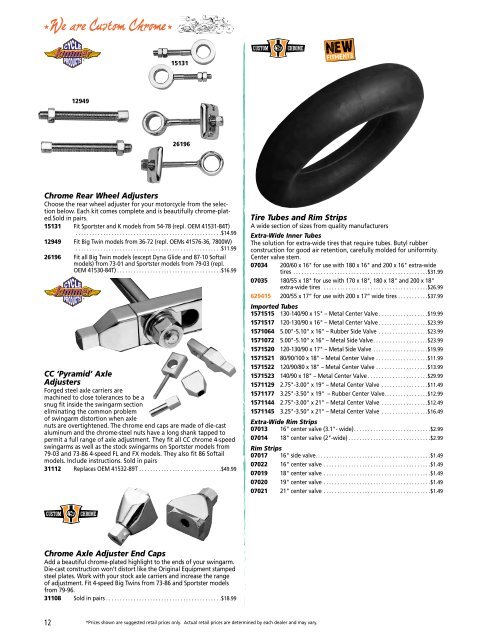 Wheels, Tires, & Brakes - Custom Chrome