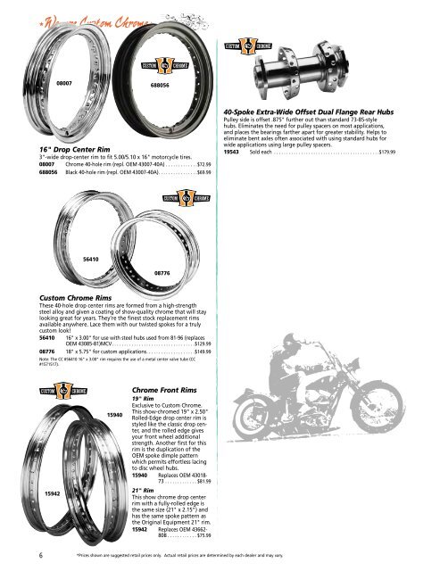 Wheels, Tires, & Brakes - Custom Chrome
