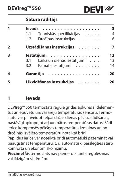 DEVIregâ¢ 550 - Danfoss.com