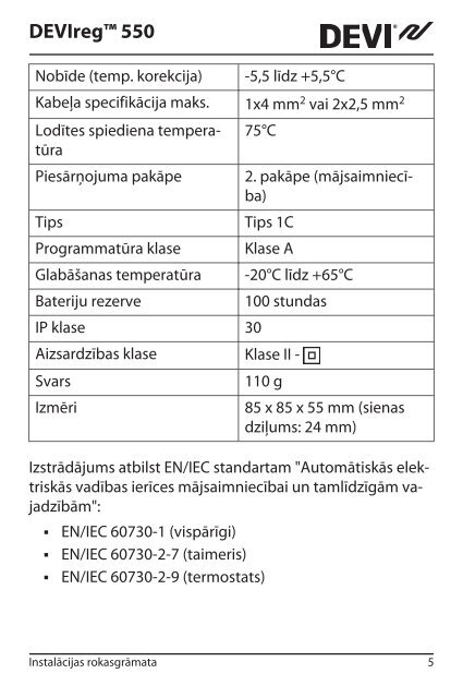 DEVIregâ¢ 550 - Danfoss.com