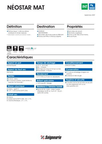 Fiche technique Neostar mat pdf 235 Ko - untec