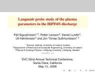 Langmuir probe study of the plasma parameters in the HiPIMS ...